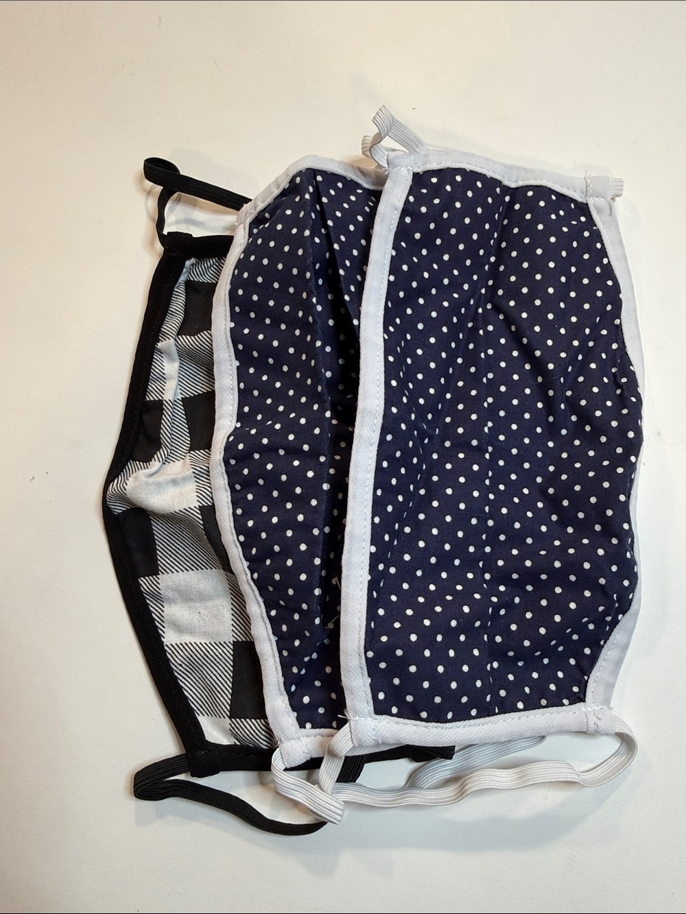 Children's Navy Polka Dot Reusable Face Mask - Unbranded pack of 3